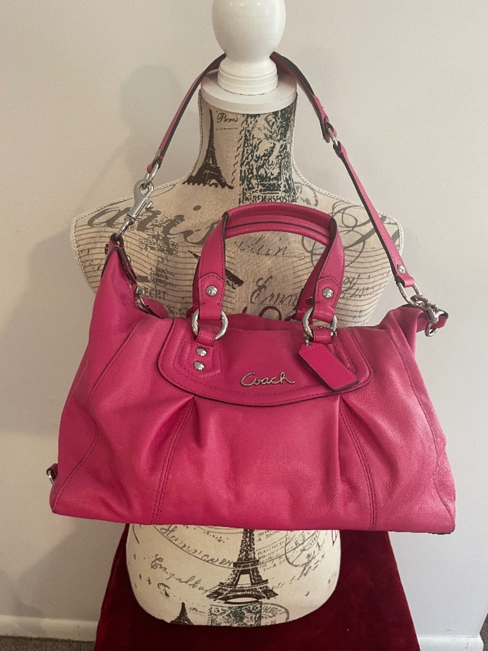 COACH - Ashley Pink Leather Satchel Bag